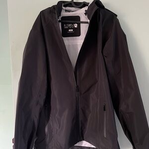 i.fiv5 Black Black Hooded Rain Jacket